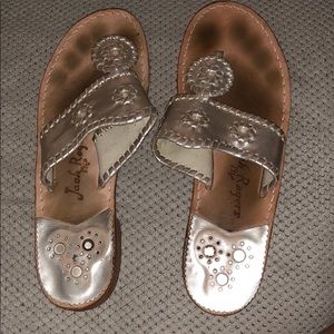 Jack Rogers | Shoes | Jack Rogers Platinum Gold Size 8 Great Used Cond |  Poshmark